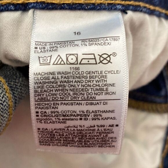 Old Navy Women's Distressed High Rise OG Straight Crop Midi Jeans Blue Size 16 - Picture 10 of 12